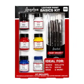 799-01-basics Angelus Leather Paint Basics Kit Acrylic 5 Fl Oz Pack Of 1 Basic