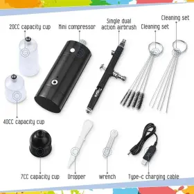 As-168843 Ansai 0.3mm Airbrush Spray Gun Cordless Kit Sprayer Accessory M #2
