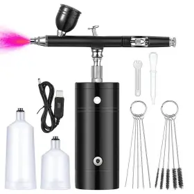As-168843 Ansai 0.3mm Airbrush Spray Gun Cordless Kit Sprayer Accessory M