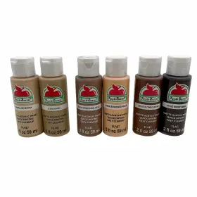 21489 Apple Barrel Dark Flesh Tone Acrylic Paint Set 2 Fl Oz Pack Of 6 Beige Brown