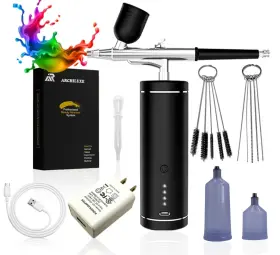 Archiluxe 783495602156 Cordless Airbrush Kit Upgraded Rechargeable Compressor 30 Psi For Ar