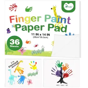 B0cs262srg Aroic 36 Sheets Finger Paint Paper 11x14 Inch Art Supplies Smooth Non-toxic