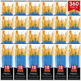 Aroic Paintbrush-360p Acrylic Paint Brush Set 36pack/360pcs Nylon Hair 360pcs Blue