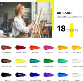 Art Soul 738063542334 Jelly Cup Gouache Paint 18 Vibrant Colors X 1.01 Fl Oz Pack Of Blue #2