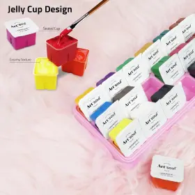Art Soul 738063542334 Jelly Cup Gouache Paint 18 Vibrant Colors X 1.01 Fl Oz Pack Of Blue #3