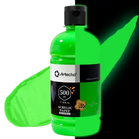 Ato-ap00106 Artecho Green Glow In The Dark Acrylic 17 Fl Oz Pack Of 1 Glow&neon-green