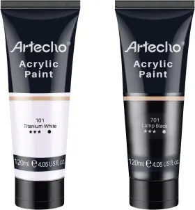 Ato-ap0252 Artecho Professional Acrylic Paint 4.05 Fl Oz Pack Of 2 White And Black