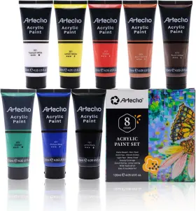 Ato-ap0810 Artecho Professional Acrylic Paint 32.4 Fl Oz Pack Of 1 8 Basic Colors
