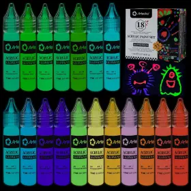 Ato-ap18100 Artecho Glow In The Dark Paint 18 6.7 Fl Oz Pack Of 1 Glow&neon-18 Colors