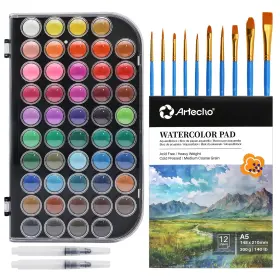 Ato-wp48114 Artecho 48 Colors Watercolor Paint Set With 10 18.59 Ounce Pack Of 1