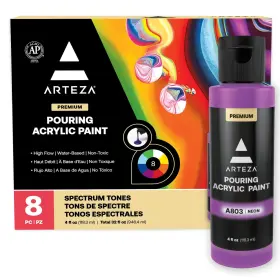 Artz-2853 Arteza Acrylic Pouring Paint Set 8 32 Fl Oz Pack Of 1 Rainbow Colors