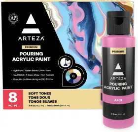 Artz-2854 Arteza Acrylic Pouring Paint Set 8 Pastel 4 Fl Oz Pack Of Colors