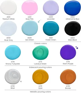 Artz-4511 Arteza Acrylic Pouring Paint Kit 14 Glossy Colors 28 Piece Set Multicolor #2
