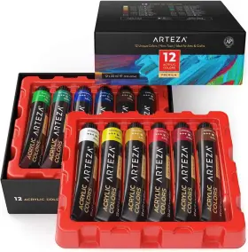 Artz-8151 Arteza Acrylic Paint Set Of 12 0.74 Fl Oz Pack