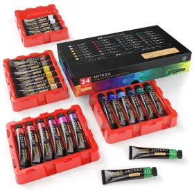Artz-8155 Arteza Gouache Paint Set Of 24 12ml/0.4 0.4 Fl Oz Pack Multicolor