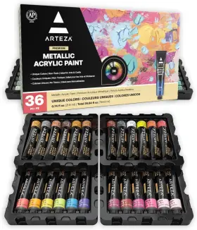 Artz-8558 Arteza Metallic Acrylic Paint Set Of 0.74 Fl Oz Pack 36 Colors