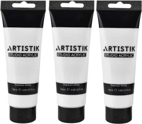 258594a Artistik Titanium White Acrylic Color Paint 2.71 Fl Oz Pack Of 3