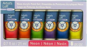 B07dvspll3 Artists Loft Sg Us 6 Assorted Neon Acrylic Paint Set By 4.2 Fl Oz Pack Of 1