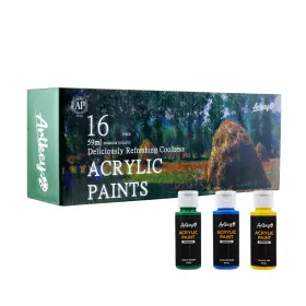 Artkey 810106382203 Acrylic Paint Set 16 Colors 2 Oz/59 Fl Oz Pack Of