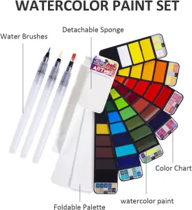 Artme 612677073159 Watercolor Paint Set 42 Assorted Colors With 3 12 Piece #3