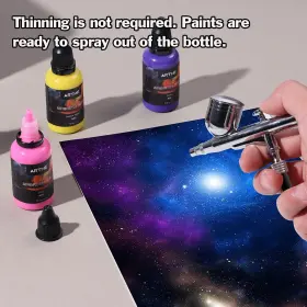 Airbrush-24 Artme 24 Colors Airbrush Paint Set Include Metallic And Neon Opaque Wa #2
