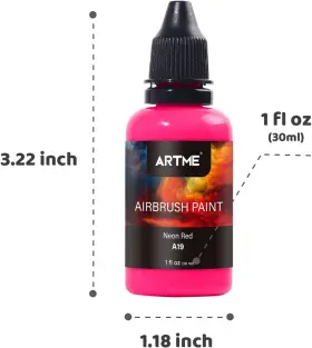 Airbrush-24 Artme 24 Colors Airbrush Paint Set Include Metallic And Neon Opaque Wa #3