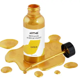 Gold-50 Artme Liquid Gold Leaf Paint 1.69 Oz/50 Ml Fl Oz Pack Of 1
