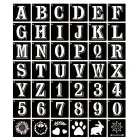 Asmpio 785382594360 3 Inch Letter Stencils Symbol Numbers Craft 42 Pcs Reusable Plastic