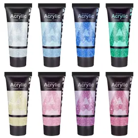 Aa0821gl Aureuo Galaxy Glitter Acrylic Paint 0.71 Fl Oz Pack Of 8 Colors