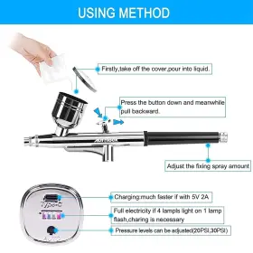 Autolock 077964095632 Upgraded Airbrush Kit With Air Compressor Portable Cordless Auto Ai #3