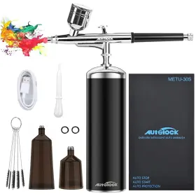 Autolock 077964095632 Upgraded Airbrush Kit With Air Compressor Portable Cordless Auto Ai