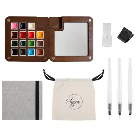 Wpp003 Ayzar Mini Watercolor Paint Set Portable Travel 1 Count Pack Of 15