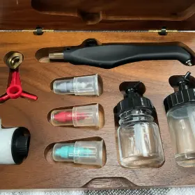 A4308 Aztek Airbrush Set Model With Beautiful Wood Case. New Open Box #2