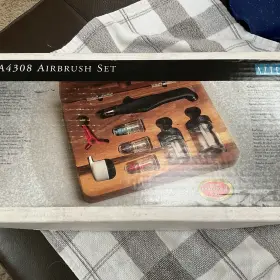 A4308 Aztek Airbrush Set Model With Beautiful Wood Case. New Open Box #3