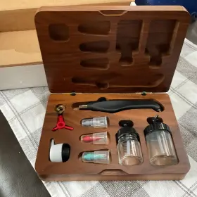 A4308 Aztek Airbrush Set Model With Beautiful Wood Case. New Open Box