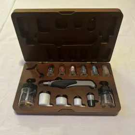 A4709t Aztek Vintage Testor Airbrush Set A4709 In Walnut Box Slightly Used