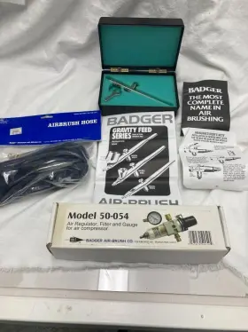100-sg-f Badger Vintage 100-sg Airbrush Tool With Box New 50-2011 Hose 10ft 50-054 Reg Kit