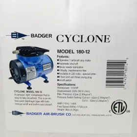 180-12 Badger Cyclone Model Airbrush Compressor 1/10hp 42 Psi #sb-2 #2
