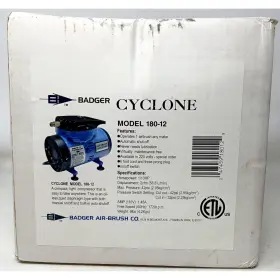 180-12 Badger Cyclone Model Airbrush Compressor 1/10hp 42 Psi #sb-2