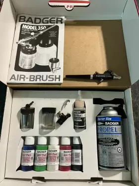350-6 Badger Complete Airbrush Craft Set Used #2