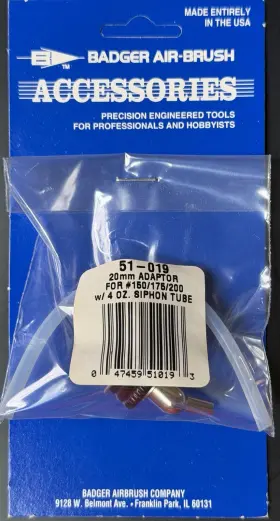 Badger 51-019 Metal 20mm Jar Adaptor Lid With Gasket And Siphon Tube - New