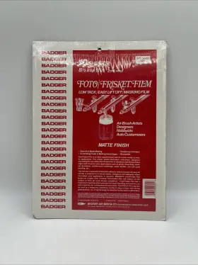 Badger Air-brush Co. 047459006016 Matte Foto/frisket Film 8.5 Inch X11 10/pk Nos - Sealed In Original Packaging