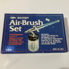 Badger Air-brush Co. 047459200032 Airbrush Set Model 200-3 Single Action Internal Mix Usa In Box. With Can #2