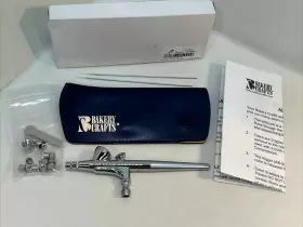 Bakery Crafts 021466140000 Dual Action Gravity Feed Air Brush Airbrush Kit Spray Gun Compress Paint Art
