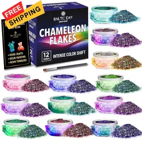 Baltic Day 027281283229 Chameleon Flakes - For Resin Intense Color Shift 12 Colors