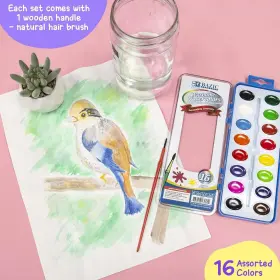 Bazic Products 764608034057 Watercolor With Brush Semi Moist 16 1 Count Pack Of Colors #2