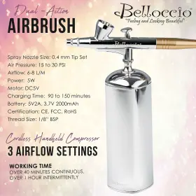 Belloccio 840234514290 Cordless Handheld Airbrushing Makeup System Only - 15 To 30 Psi Rechargeable #2