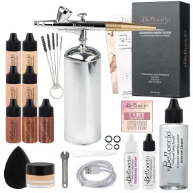 Belloccio 840234514498 Complete Cordless Handheld Airbrush Cosmetic Makeup System With 4 F