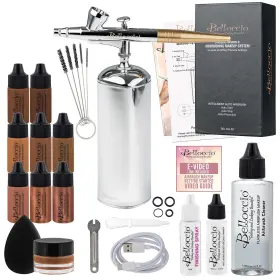 Belloccio 840234514528 Complete Cordless Handheld Airbrush Cosmetic Makeup System With 5 D