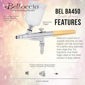 Belloccio 844925024693 Sunless Tanning Airbrush Multi-purpose Precision Gravity Feed With A #2